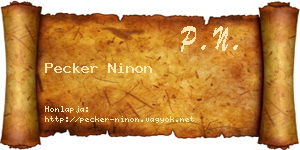 Pecker Ninon névjegykártya